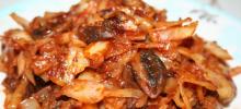 Капуста жареная с грибами